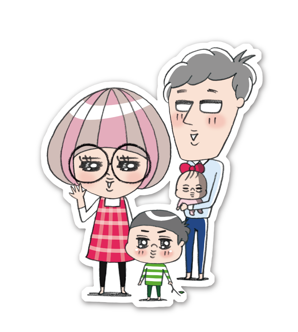 しれっとゆう子さん家族イラスト